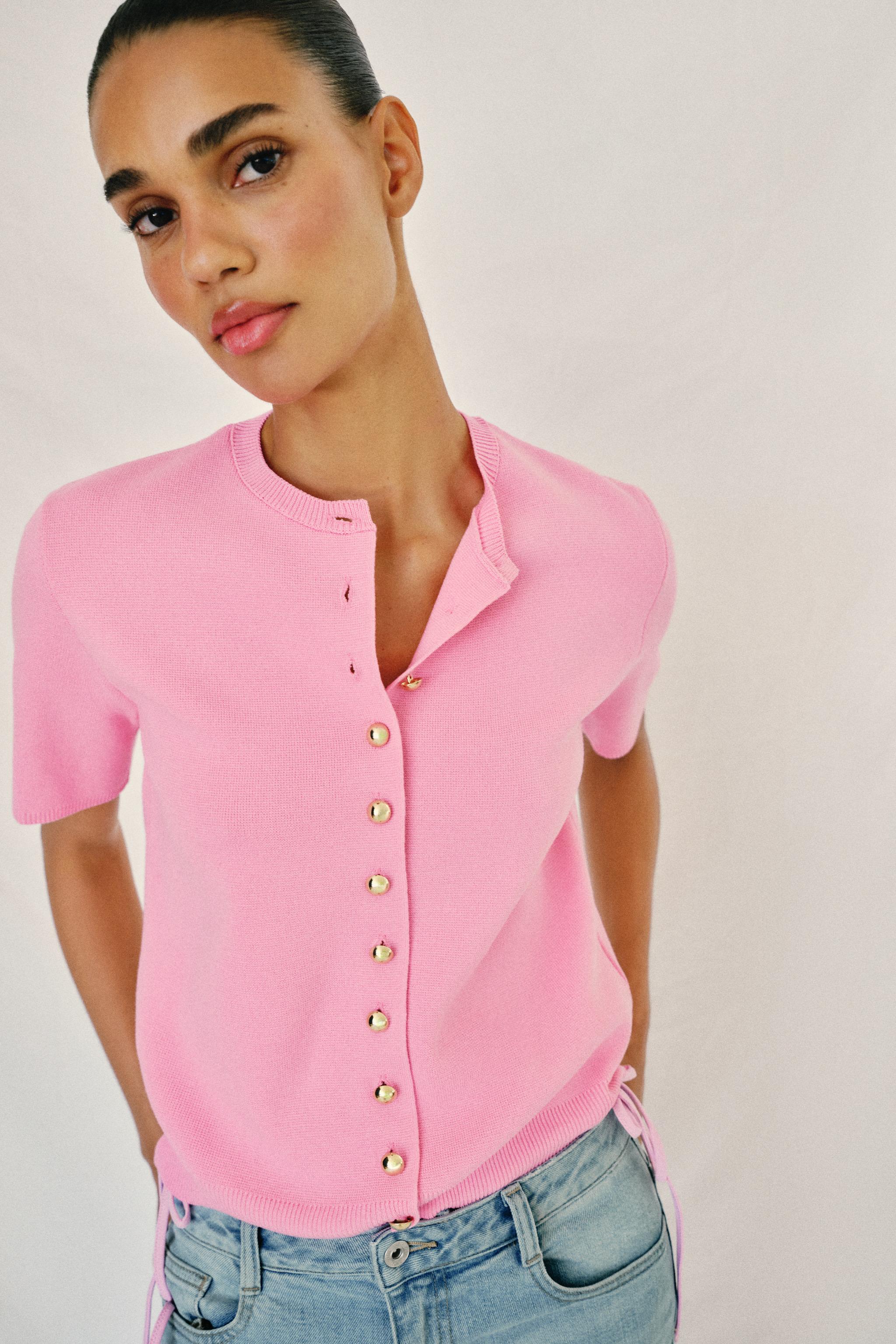 GILET EN MAILLE MANCHES COURTES